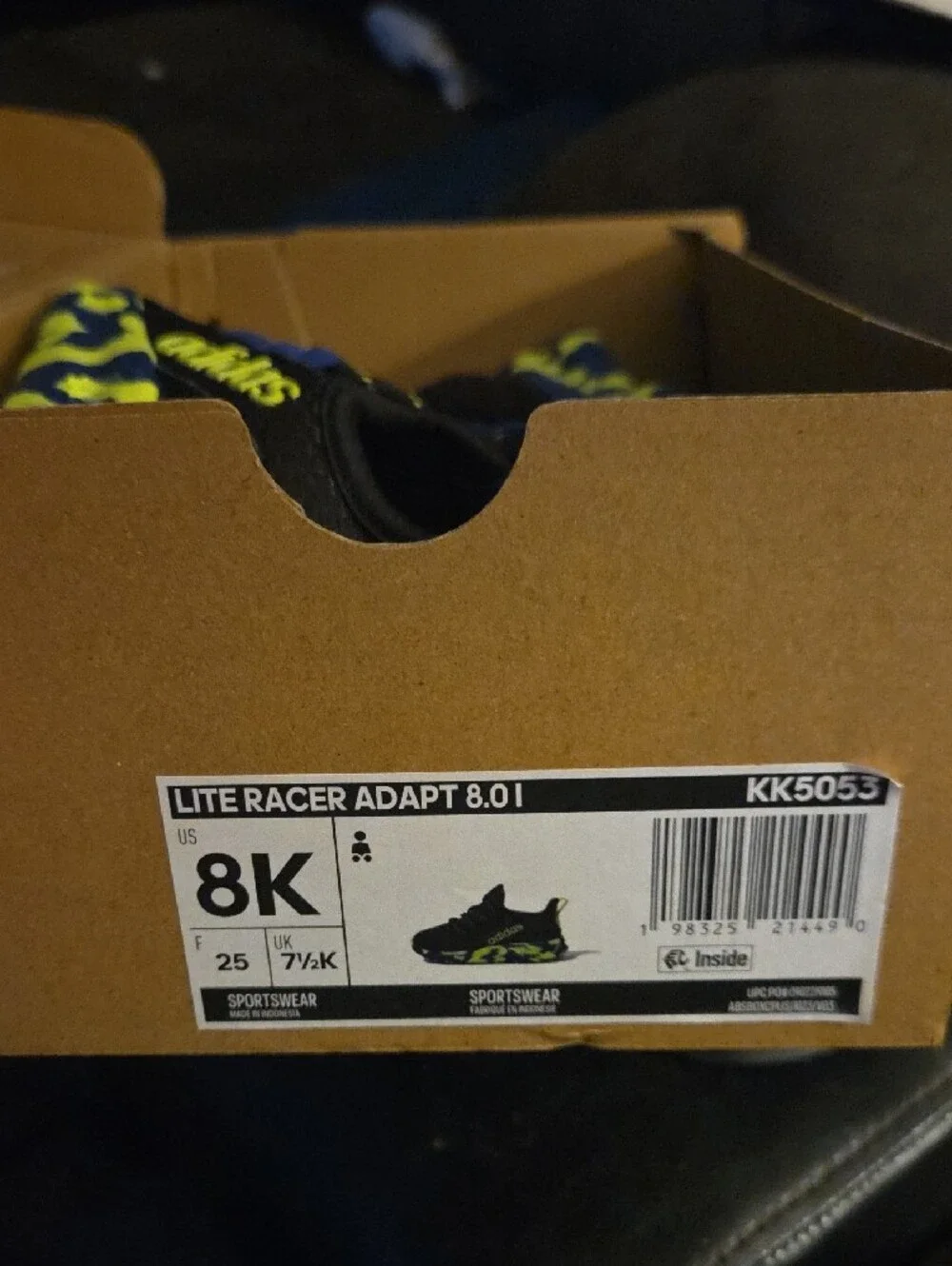 adidas Kids Blue & Yellow Camo-Accent Athletic Sneakers